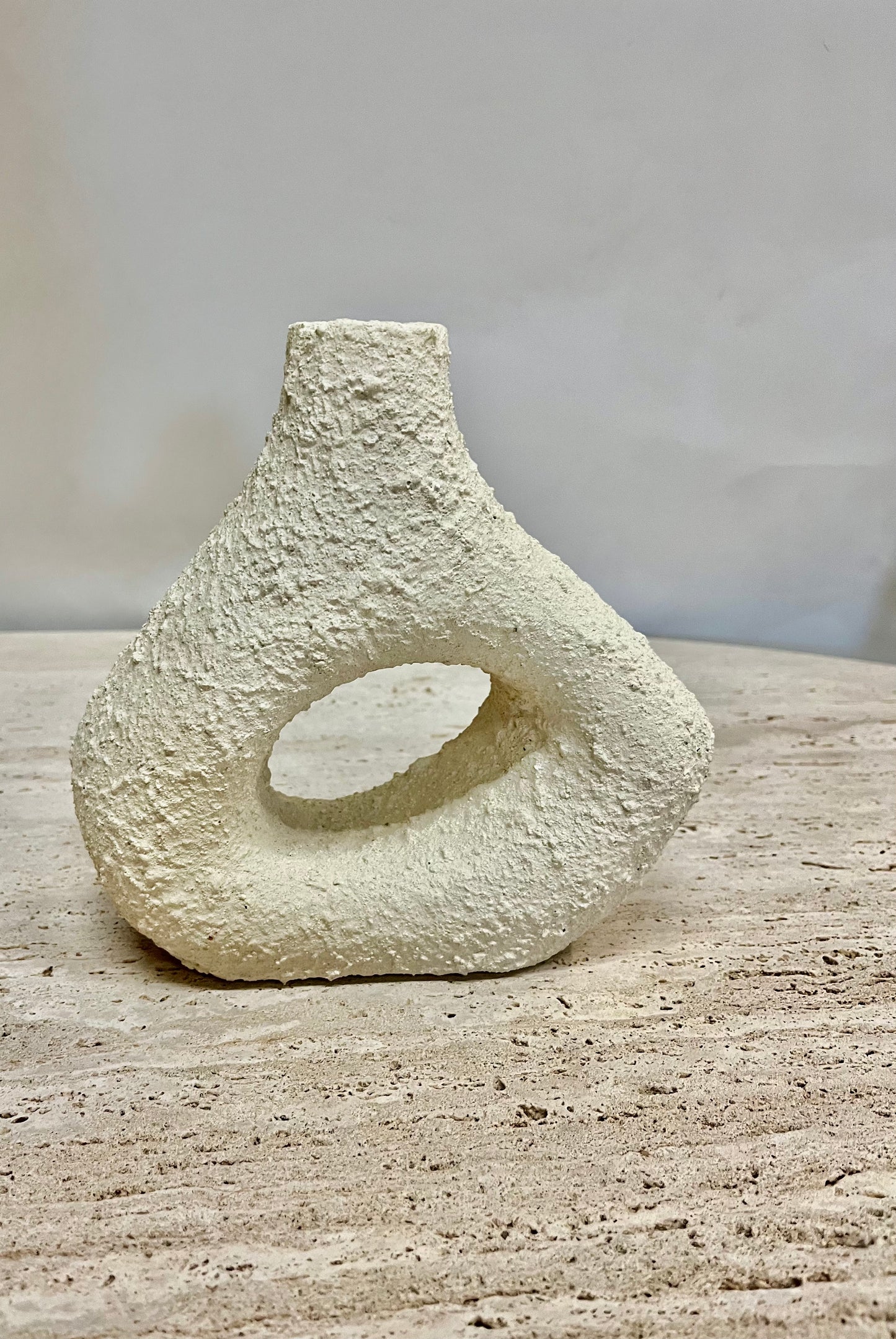 Textured White Donut/Geo Vase