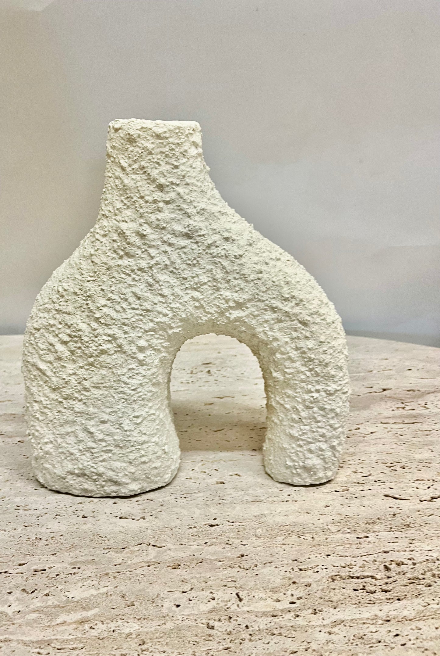 Textured White Donut/Geo Vase