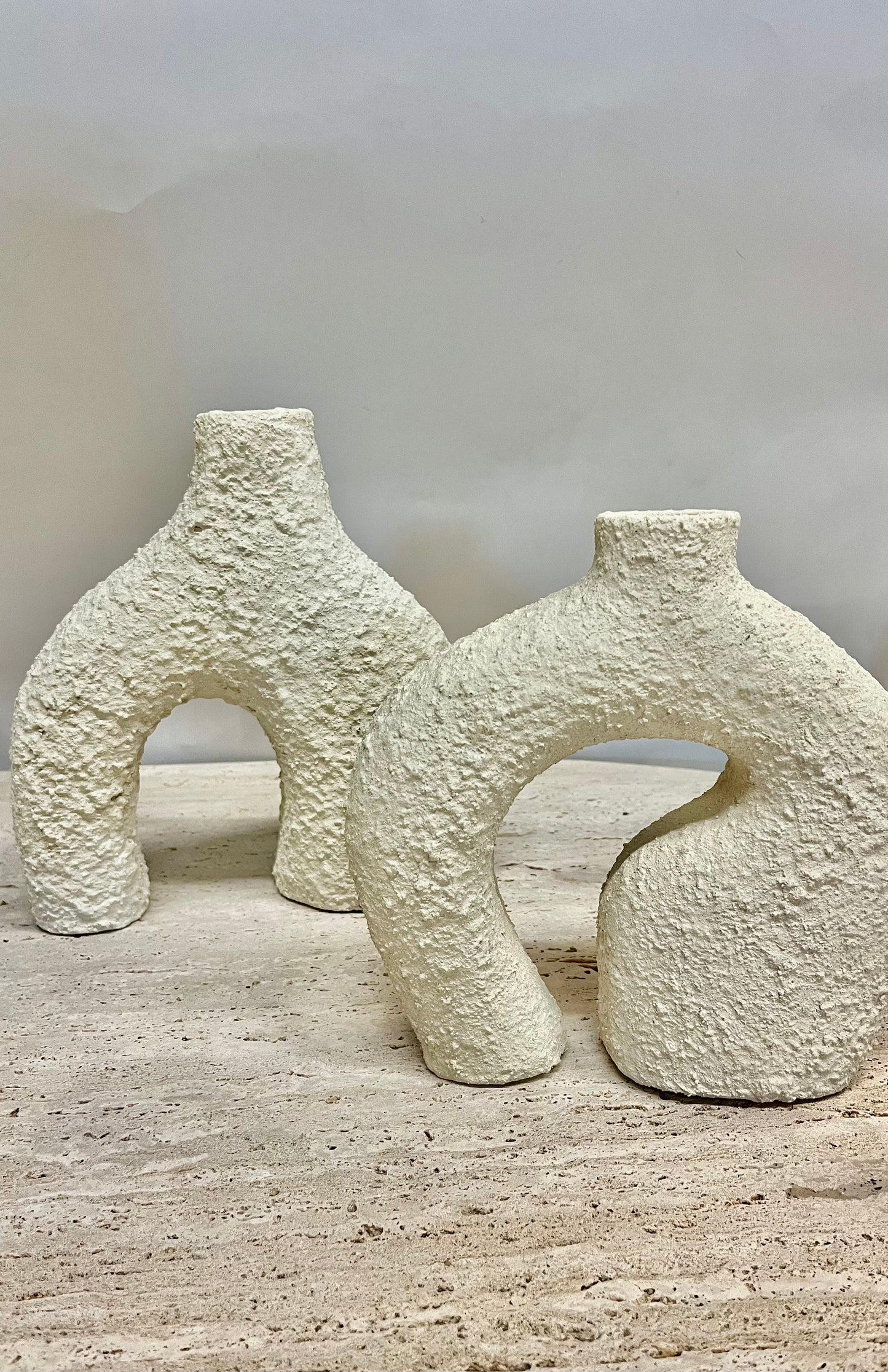 Textured White Donut/Geo Vase