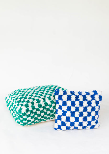 Handmade Moroccan Checkered Pouf/Ottoman