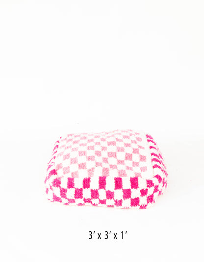 Handmade Moroccan Checkered Pouf/Ottoman