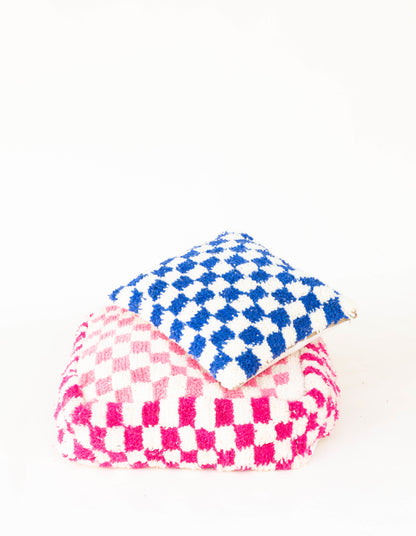 Handmade Moroccan Checkered Pouf/Ottoman